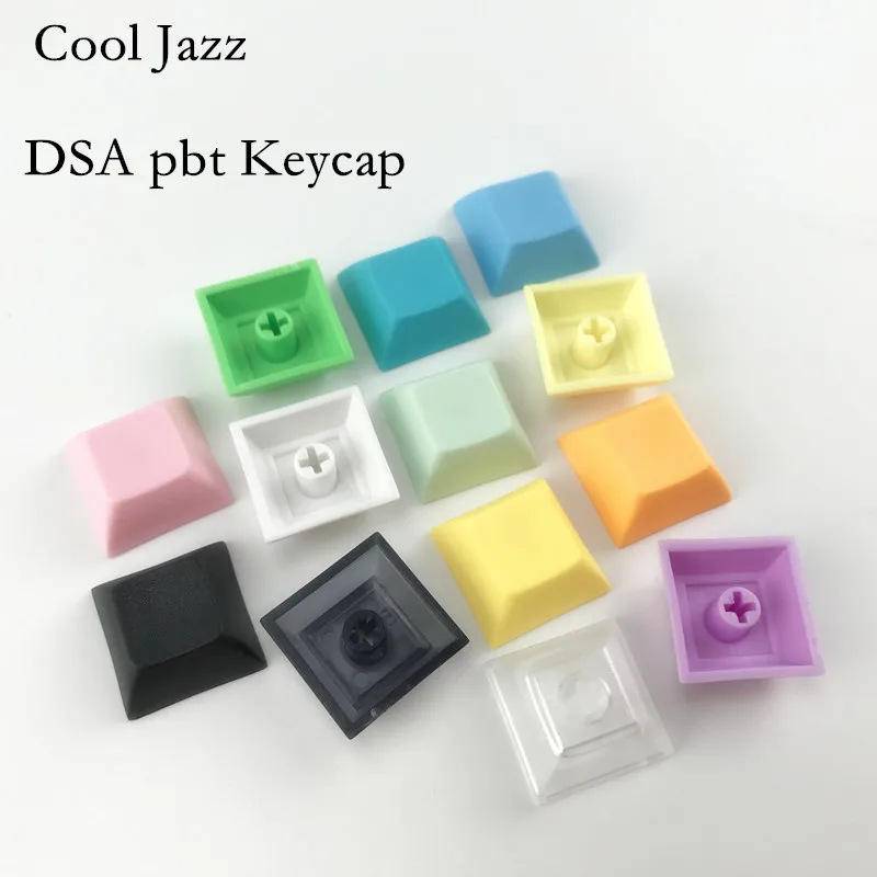 Jazz dsa pbt keycap 1u смешанный цвет зеленый желтый синий белый прозрачный колпачки для