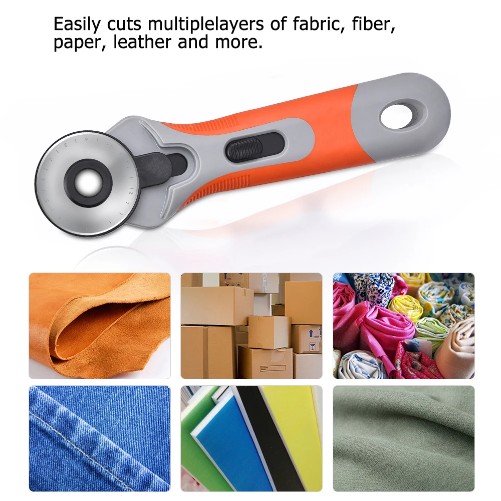

45mm Tailor Supplies Patchwork Tools Safe Roller Wheel Round Knife For Hand Cutting Leather Fabrics Wheel Knife Rotary Cutter