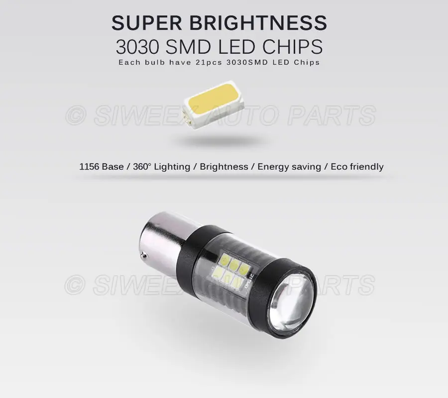 1 шт. 1156 BA15S светодиодный лампы P21W 3030 21 SMD хвост сзади светильник обратный тормоза