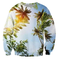 hip hop clothing fashion sweatshirt 3d printted mens cocont tree printe sweatshirts outwear men crewneck pullover beach seaside