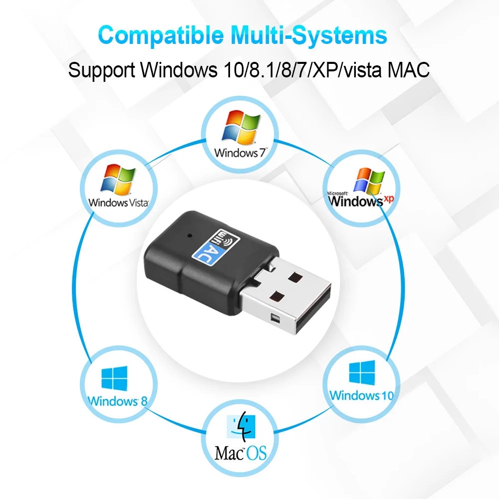 USB Wi Fi адаптер 600 Мбит/с 802.11ac|Сетевые карты| |