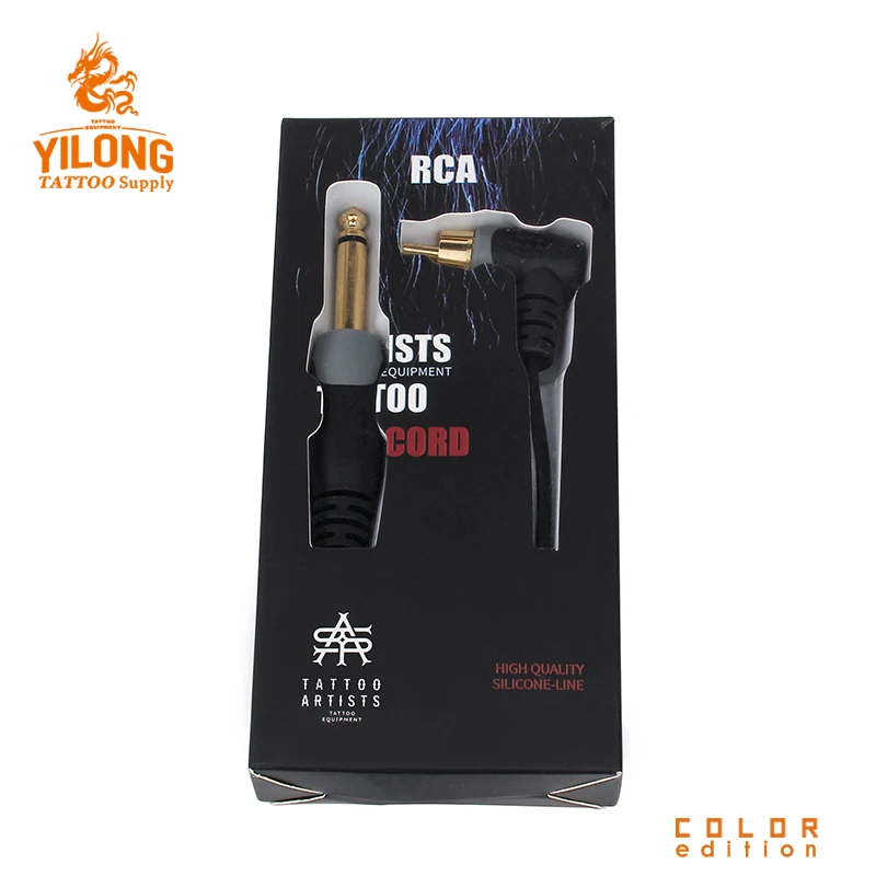 YI88in медь RCA татуировки Клип шнур черный мягкий силиконовый правый угол L тип провода коннектора для роторной татуировки машины питания