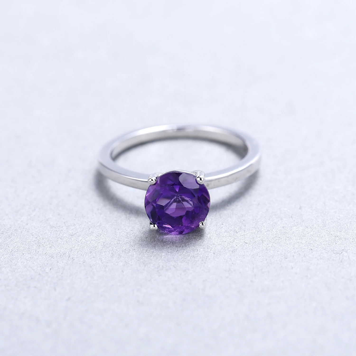 Драгоценный камень балет 2.04Ct натуральное Помолвочное кольцо с аметистом