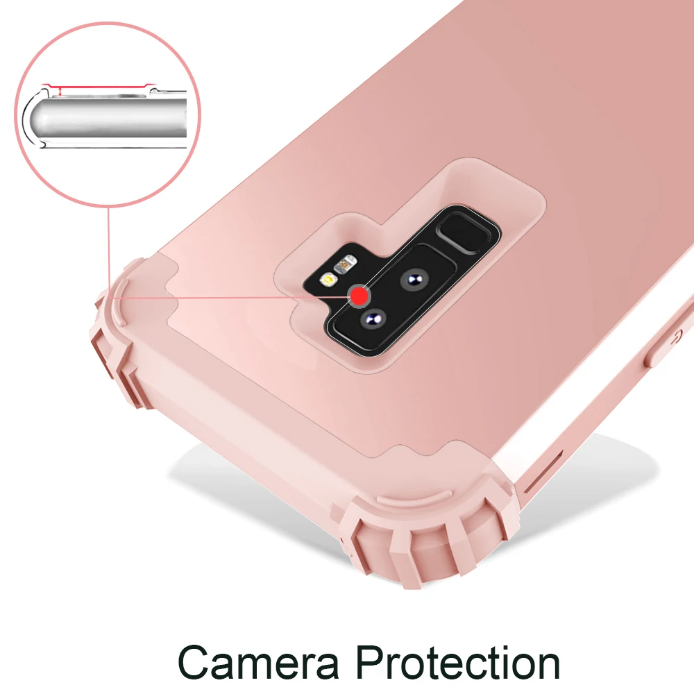 Shockproof Armor For Samsung Galaxy S9 Plus Note 9 S8 Case Full-Body Cover 3 in 1 Hybrid Hard PC &amp Soft Silicone Heavy Duty |