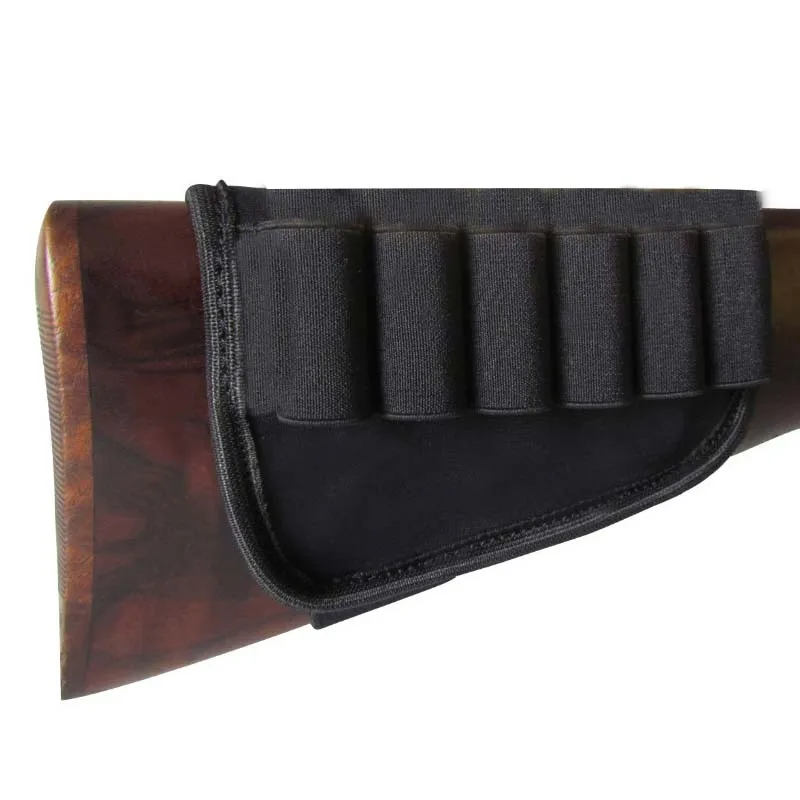 

Portable Tactical Gun Rifle Buttstock Hunting Cheek Rest Ammo Pouch w/6 Shells Holder