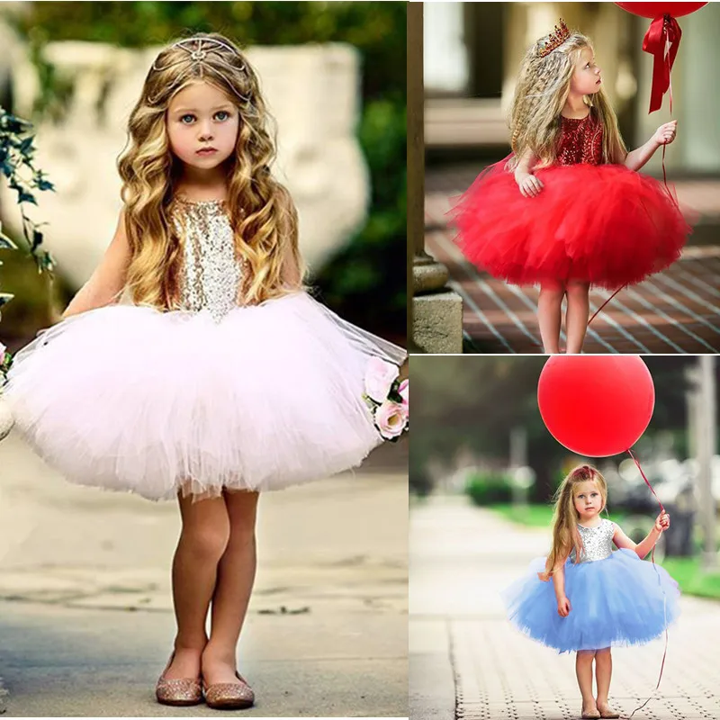 Summer Baby Girls Princess Kids Clothes Sleeveless Sequins Party Dress For Girl Tutu Tulle Back Hollow Out Formal Dresses | Детская
