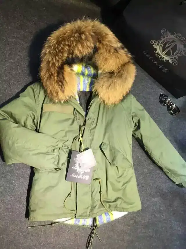 

Latest casual unisex spring women jackets with cotton inside coats natural raccoon fur collar hooded jacket