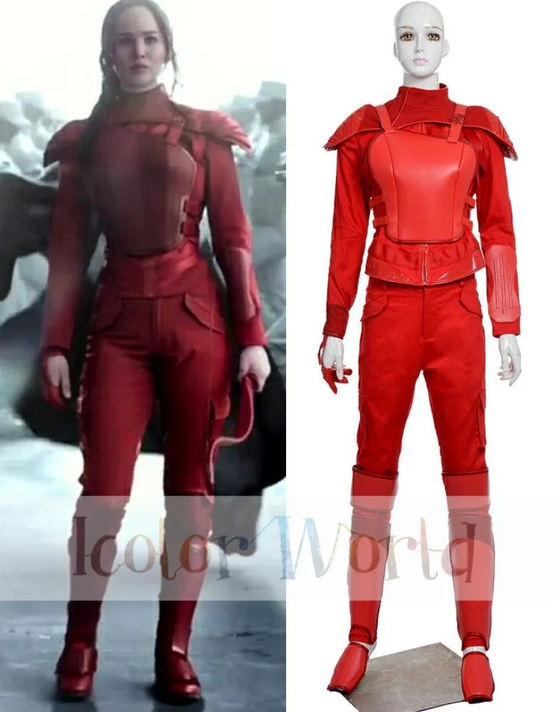 Новый красный костюм для косплея Katniss Everdeen с голодными играми часть 2 |