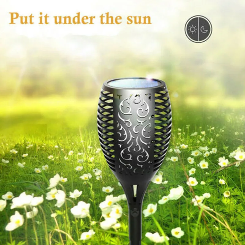 1-20pcs 96LED Solar Torch Light Flickering Dancing Flame Garden Waterproof Lamp