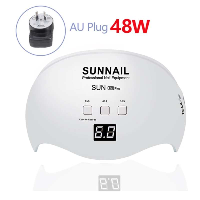 48W AU Plug DCOVOR 48 Вт ледяная лампа для ногтей 10 S/30 S/60 S/99 S таймер УФ светодиодная лампа для сушки геля лампа для дизайна ногтей маникюрная машина сушилка для дизайна ногтей 1 шт - Цвет: 48W AU Plug