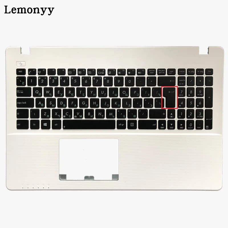 Новая русская клавиатура для ноутбука ASUS X550 K550V X550C X550VC X550J X550V A550L Y581C F550 R510L RU Palmrest верхняя крышка - Цвет: White