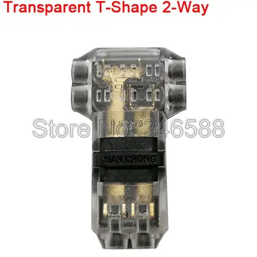 T Type 2Way Black 5 шт. быстрое Сращивание проволочный замок на скотче Соединительный соединитель I Форма T Форма для 1 Pin 2 Pin 22-18AWG светодиодные ленты провода Кабельные Клеммы обжимной - Цвет: T Type 2Way Black