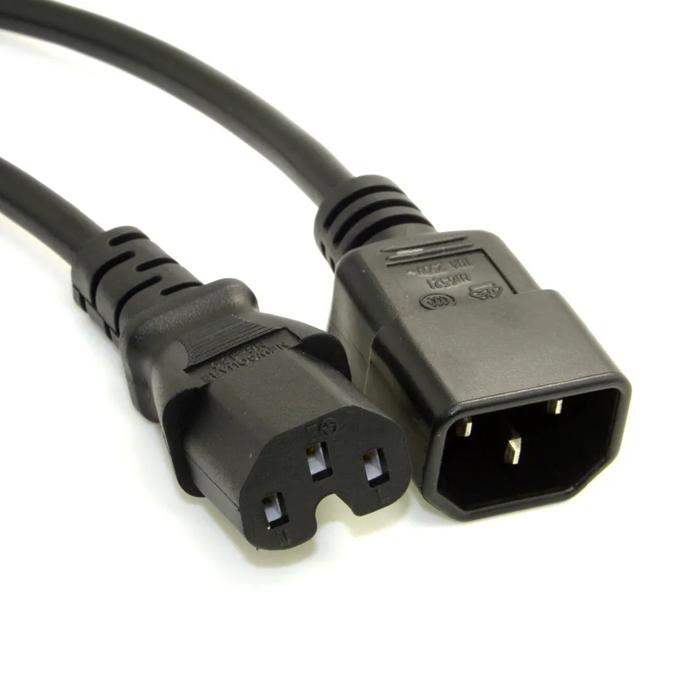

IEC 320 C14 Male to C15 Female Power Extension Cable for Kettle Plug 100cm