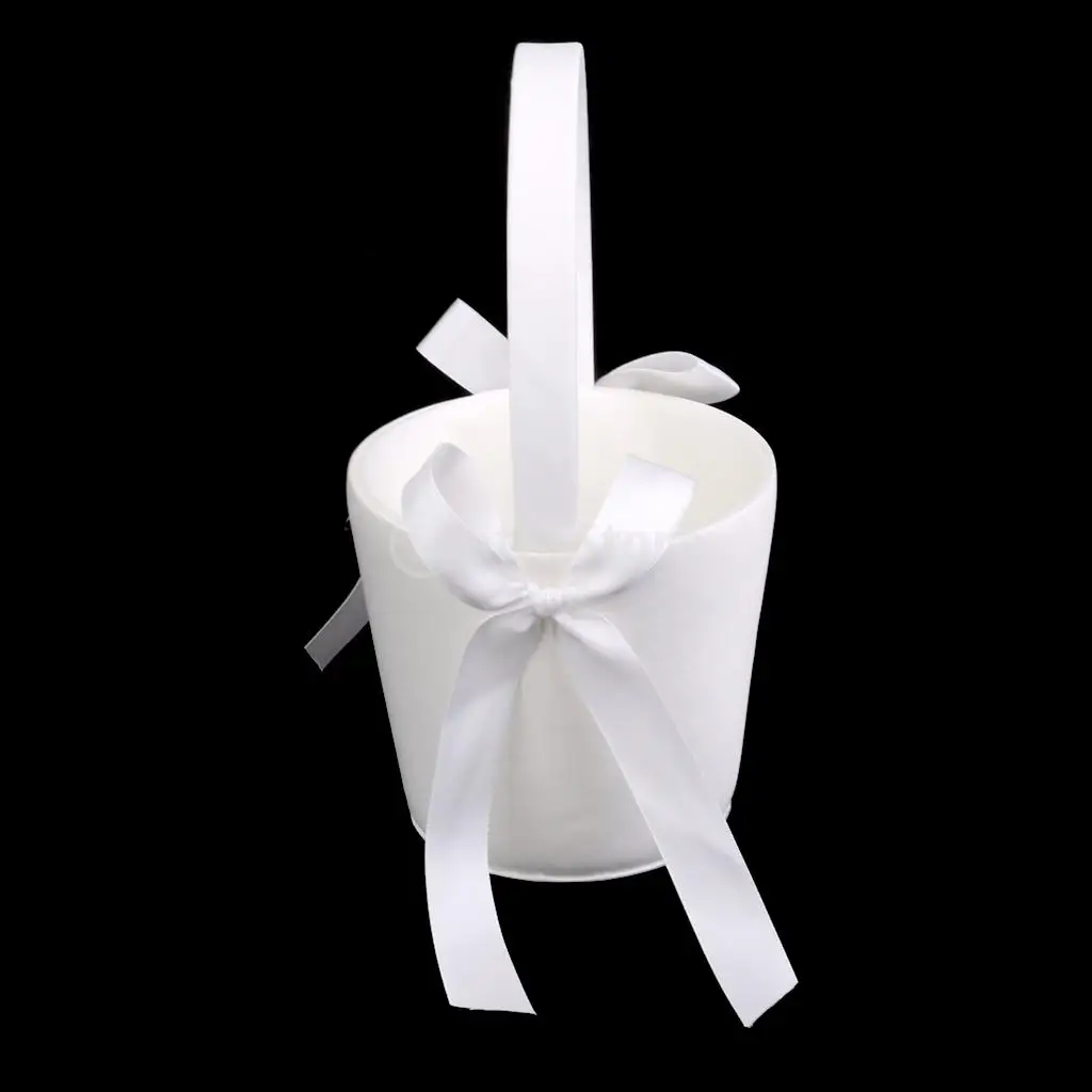 Бант SPMART цвета слоновой кости из атласной ленты Свадебная корзина с цветами для