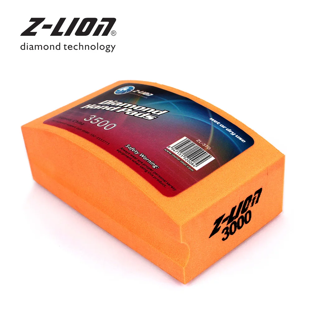 Z-LEAP Arc Foam Backed Hand Polishing Pad Resin Bond Diamond Pad For Glass Ceramic Tile Stone Grinding 100*58mm Abrasive Tool