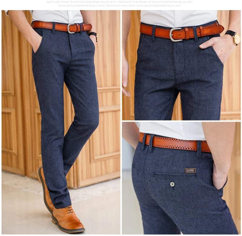 Pantalon Homme, Мужские штаны, брюки, спортивная одежда, повседневные льняные прямые штаны, Мужская одежда, рабочий дизайн, высокое качество, деловая мода