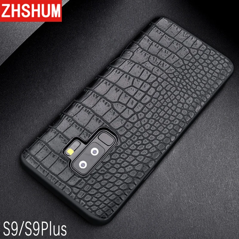 Роскошный чехол из искусственной кожи для Samsung Galaxy S9 Plus S10 с крокодиловым узором