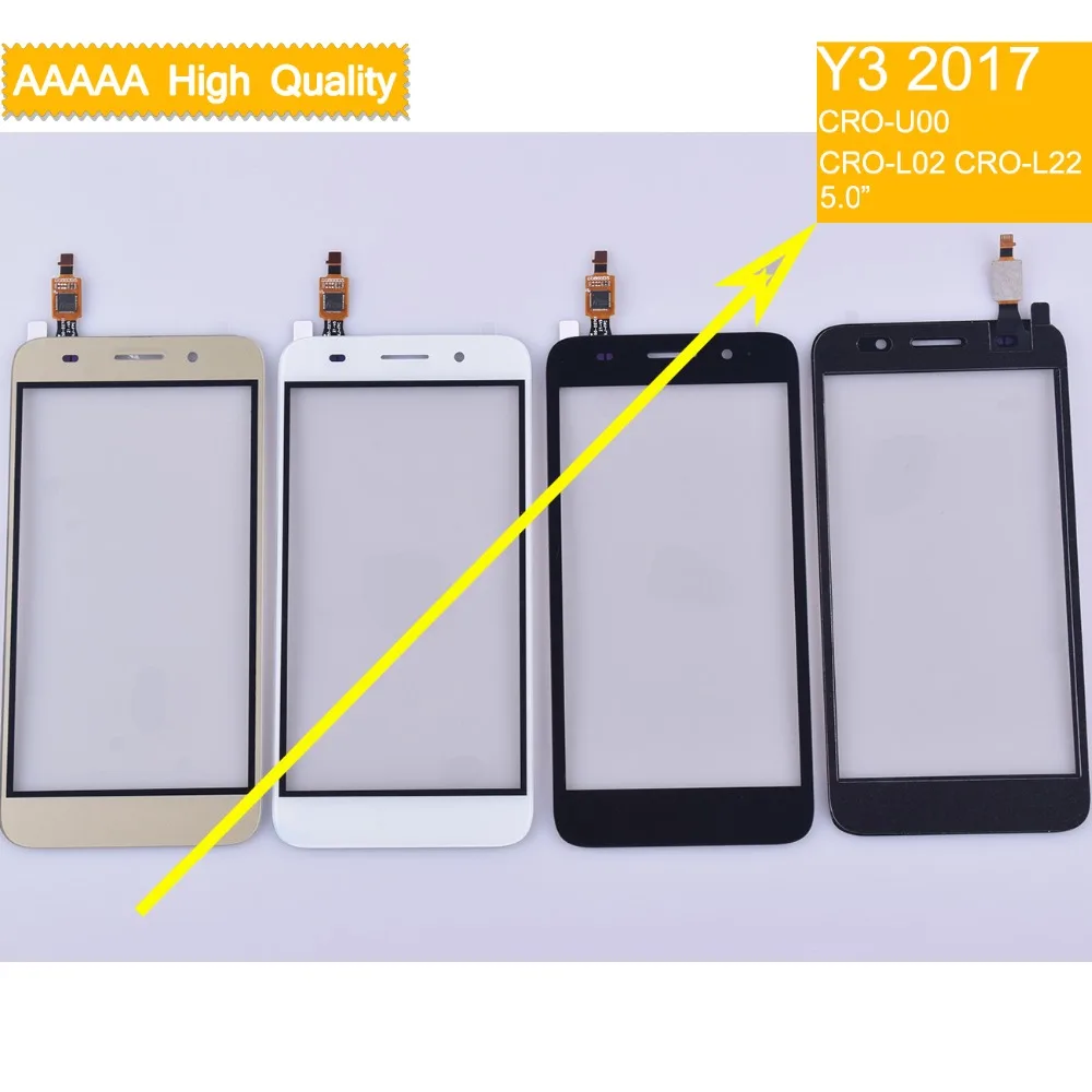 10 шт./лот Y3 2017 сенсорный экран для Huawei искусственная кожа задний дигитайзер