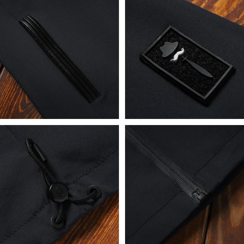 Куртка COMLION мужская бейсбольная повседневная приталенная с капюшоном верхняя