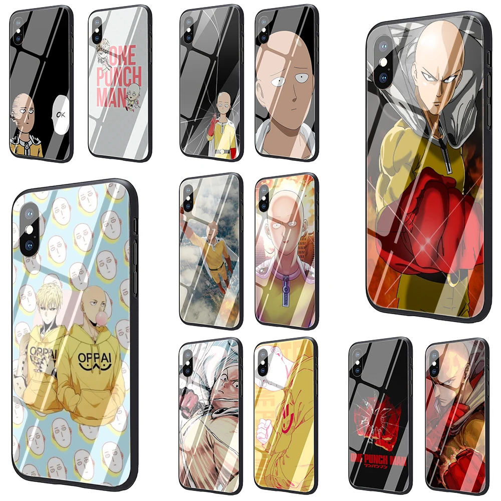 Аниме One Punch Man Girl закаленное стекло чехол для телефона iPhone 5 5S 6 6S 7 8 Plus X XR XS 11 pro Max