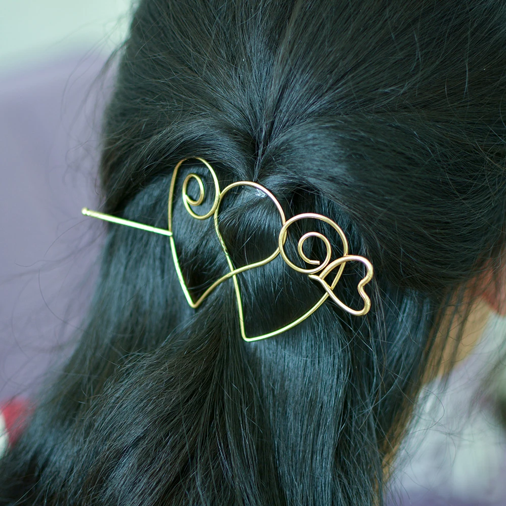 Держатель для волос Love Cupid Swirl Heart Hoop Slide Bun заколка повязка на голову ювелирная