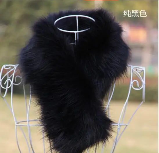 Шарф из лисьего меха Воротник енота меховая накидка воротник искусственного