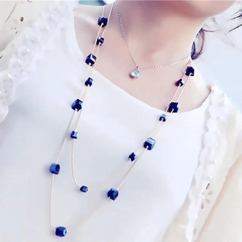Europe and the United States fashion double square long necklace FY18110902 | Украшения и аксессуары