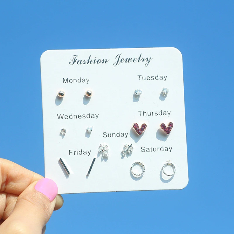 7 пар/компл. серьги минималистичный простой набор сережек для женщин и