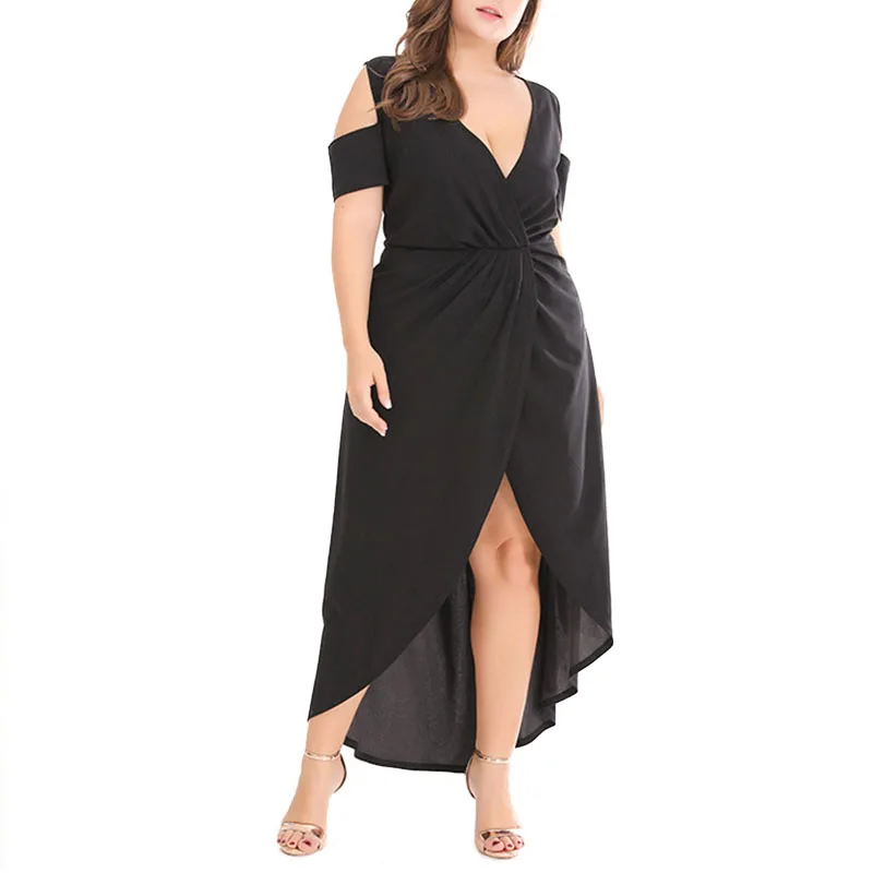 2019 новое платье макси элегантный офис женщины с плеча плюс размер разреза