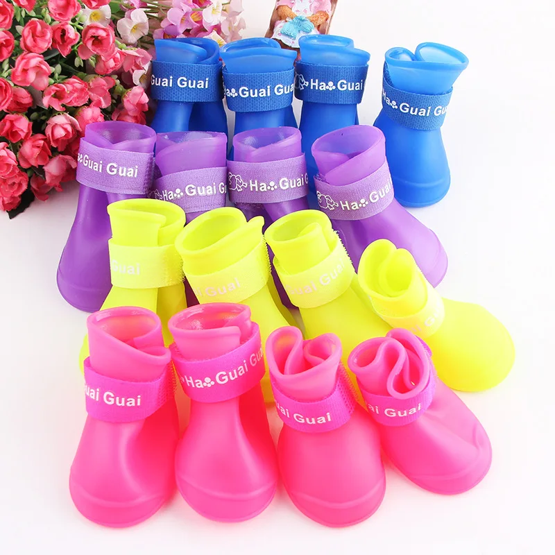 4 шт./компл. непромокаемые носки для собак щенков кошек противоскользящие