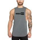 Muscleguys модная одежда для фитнеса, мужская рубашка без рукавов, хлопковая тренировочная майка Stringer, майка для тренировок, бодибилдинга, спортивная одежда, футболки