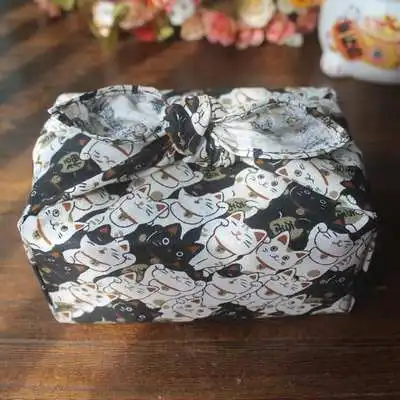 Японский стиль большой носовой платок furoshiki хлопок /кошка печатных/много использования - Цвет: 46X46cm