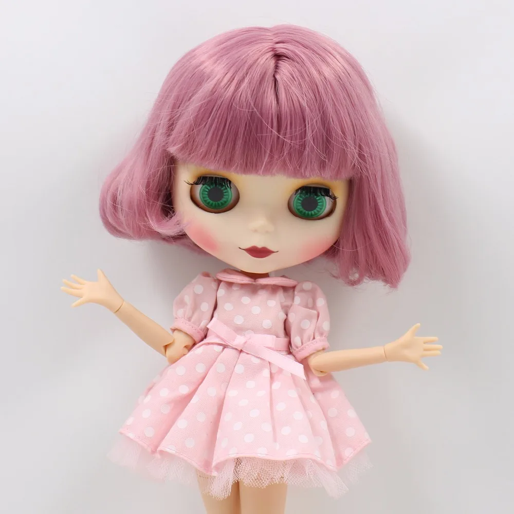 ICY DBS Blyth кукла 1/6 bjd игрушка розовый короткий боб волосы матовое лицо совместное