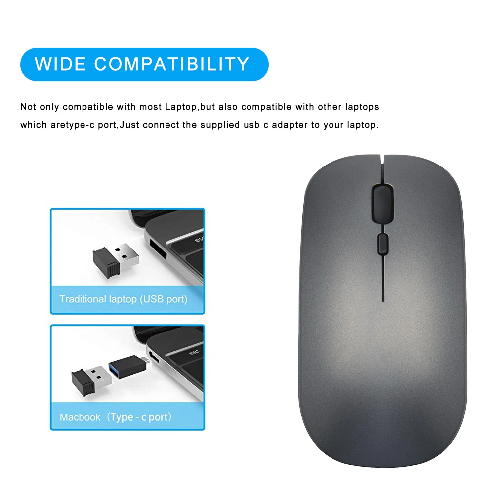 Bluetooth беспроводная мышь Бесшумная PC Maus Raton перезаряжаемая Muis эргономичная Mause usb type C оптическая мышь для ноутбука компьютера