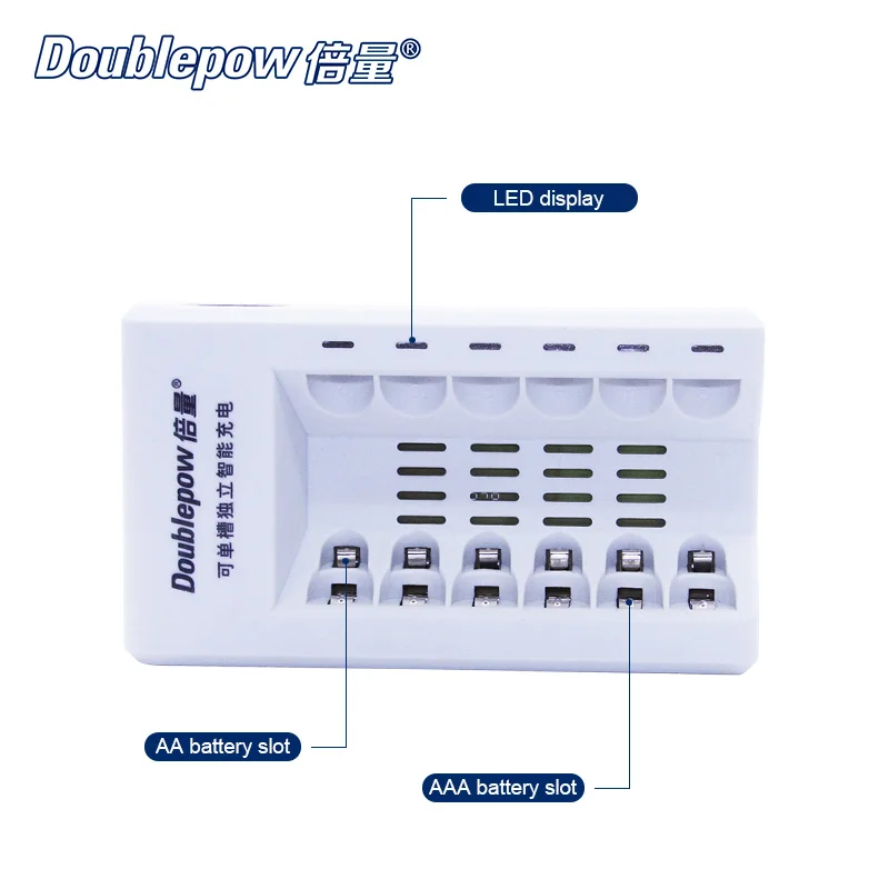 6 слотов doulepow DP K206 универсальное Интеллектуальное Быстрое зарядное устройство