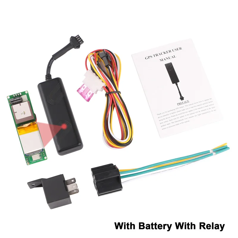 With Battery relay Мини gps трекер автомобиль TK205 дистанционный отрезание масла в режиме реального времени мотоцикл трекер GSM gps локатор превышение скорости сигнализации мини gps бесплатное приложение - Цвет: With Battery relay