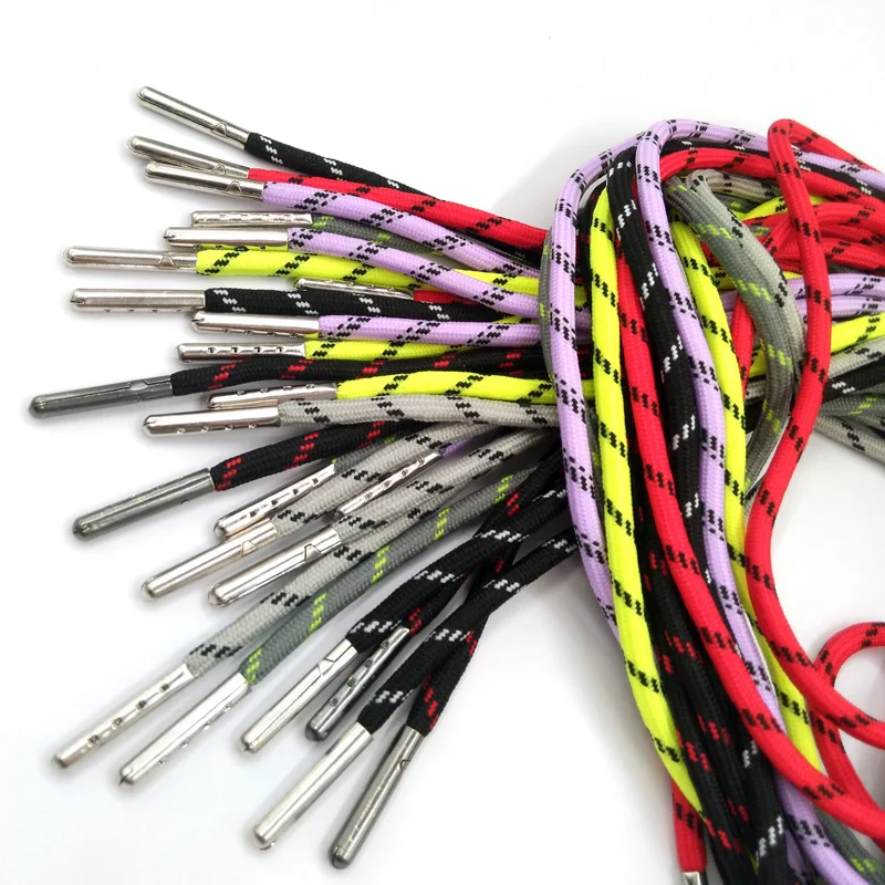 

1-12 Pairs Llight purple Black Outdoor Sports Round Shoelaces Shoes Lace Boot Athletic Unisex Rope Athletic Metal Head Shoelaces