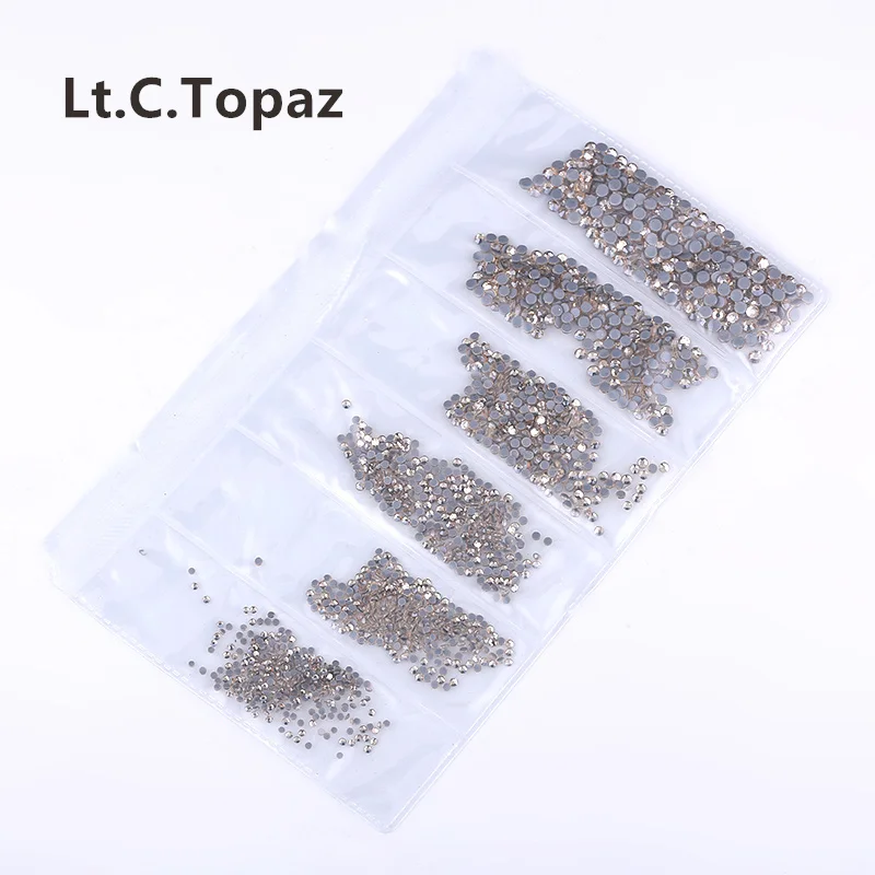 Lt.C.Topaz Ss3-ss30, смешанный размер, стразы, кристалл AB, 1700 шт./лот, горячая фиксация, стразы, для рукоделия, сумки, одежды, обуви, нейл-арта - Цвет: Lt.C.Topaz