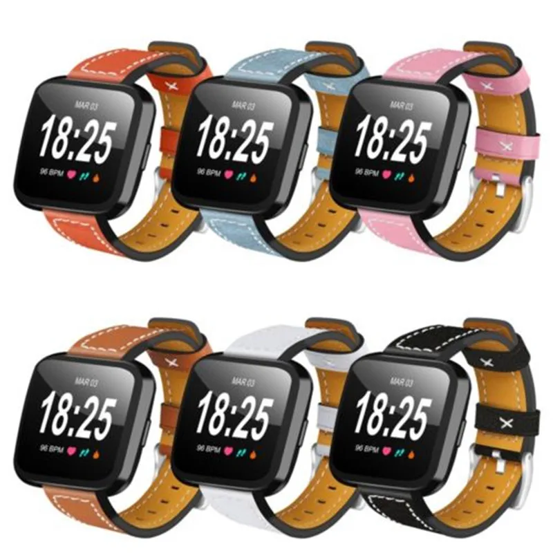 

Сменный ремешок из натуральной кожи Браслет для Fitbit Versa/Versa Lite Смарт-часы классический кожаный ремешок для часов