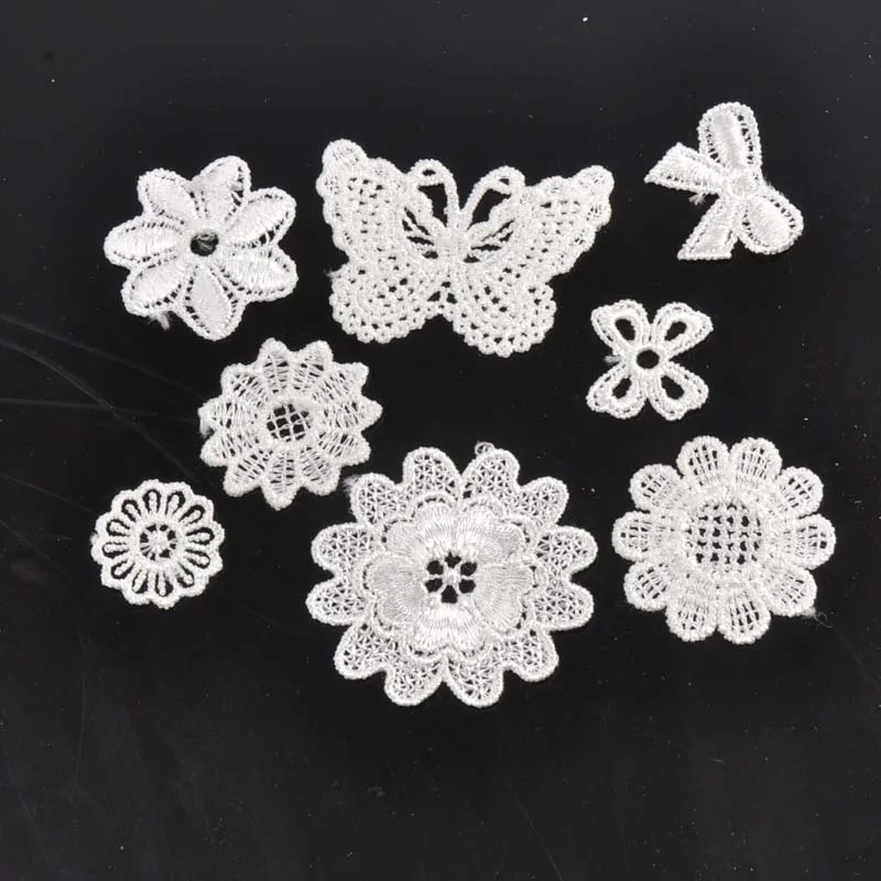 Винтажная белая Цветочная вышивка кружевная ткань с аппликацией жаккардовая