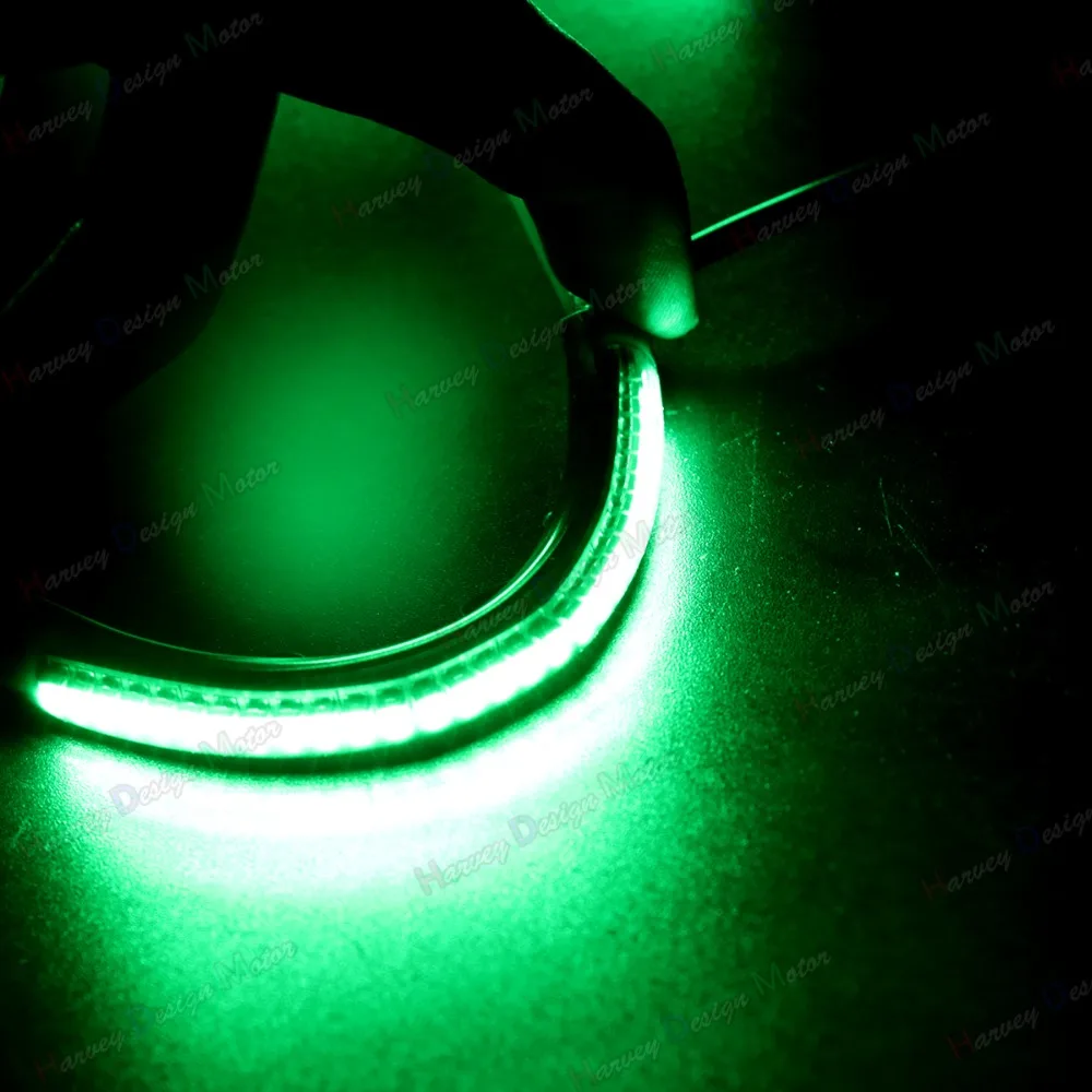 LED зеленый 39 мм-41 мм вилка поворотники и дымчатые линзы для Harley Touring 883 1200 48 всех