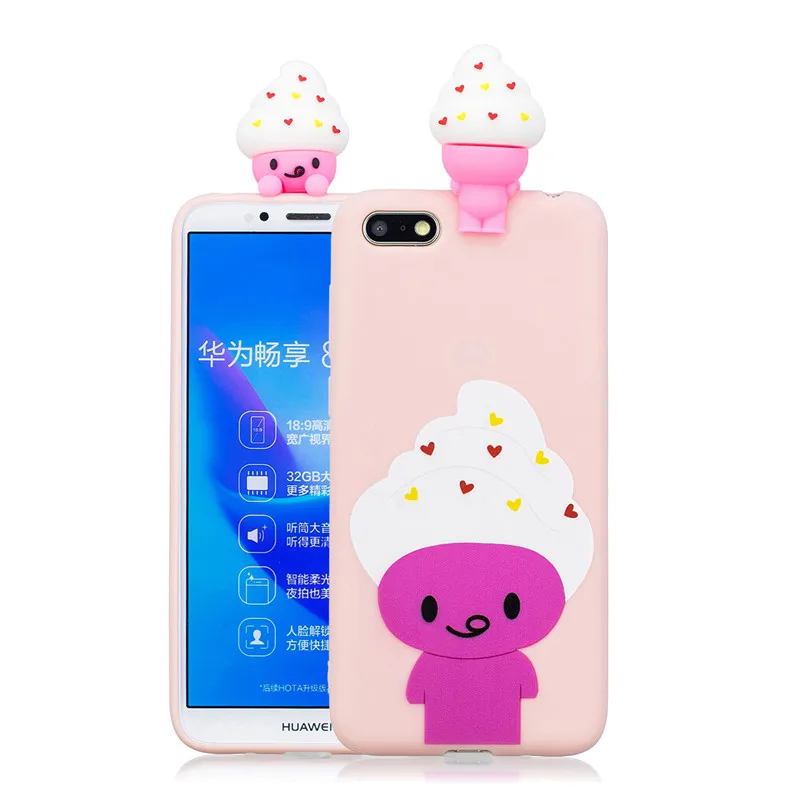 Y5 2018 силиконовый чехол СПС huawei Prime для 2017/Y6 2017 3D единорог с рисунком панды телефона