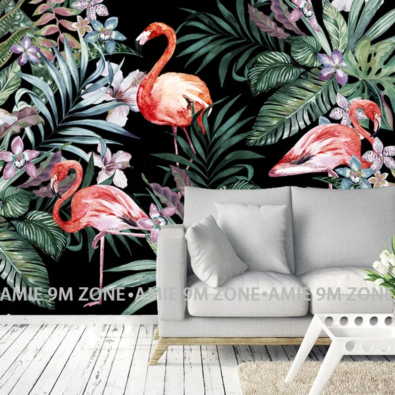 Художественные обои Tuya для кухни комнаты пальмовый лист фламинго картина