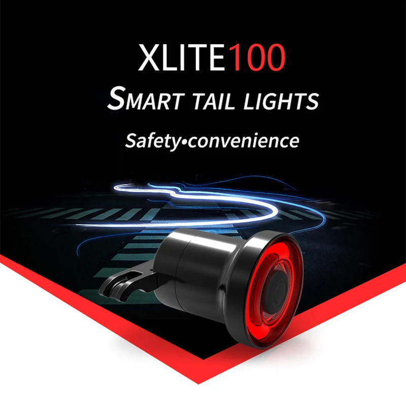 Xlite100 велосипедный задний светильник с автоматическим запуском/стоп-сигналом тормоза IPx6 Водонепроницаемый светодиодный велосипедный фонарь с зарядкой 30 люменов задний светильник для велосипеда