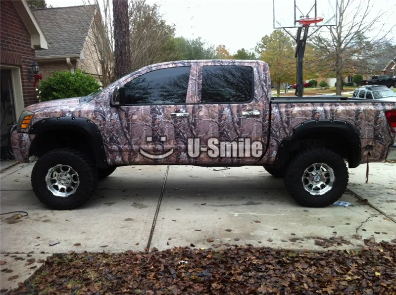 Желтый лист Realtree камуфляжная виниловая пленка для отделки автомобиля Наклейка