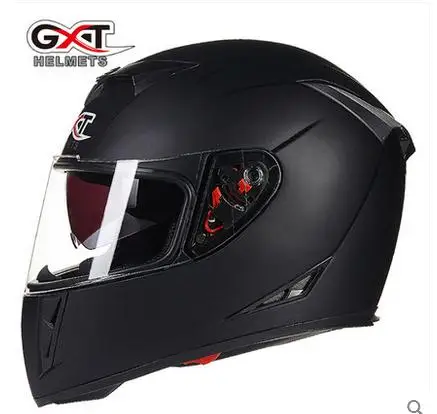 В продаже GXT анфас шлемы двойной козырек мото rcycle шлем Casco moto capacete - Цвет: matt black