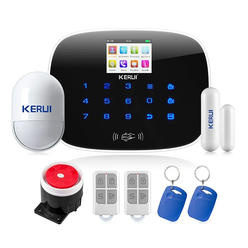 KERUI Android IOS APP 433 МГц TFT цветной экран пользовательское меню GSM сигнализация sim карта