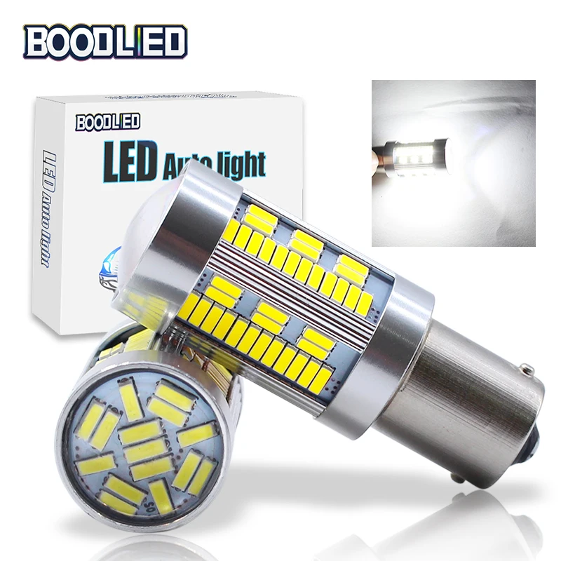 

SO.K 2pcs 1156 BA15S P21W LED Bulb 4014 SMD 105 LED 12V White Light Lamp For Auto Car Turn Signal Reverse Lights No Hyper Flash