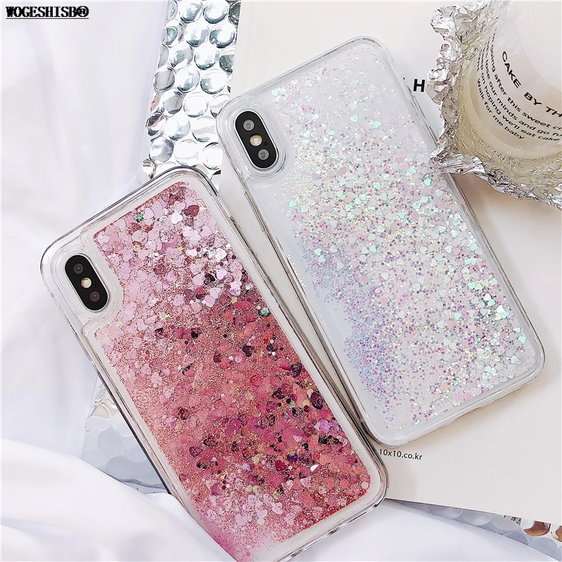 Чехол с жидким сыпучим песком для iPhone X XR XS MAX блестящий чехол телефона 6 6S 7 8 Plus 5