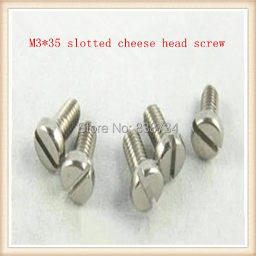 

hot sale 500pcs m3*35 304 stainless steel slotted cheese head screw